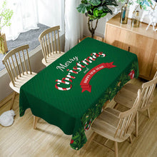 Load image into Gallery viewer, Christmas Tablecloth Green Christmas Tree & Colorful Balls Pattern - GoHappyShopin
