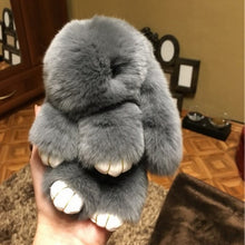Load image into Gallery viewer, Cute Fluffy Real Rabbit Pompon Bunny Keychain - GoHappyShopin