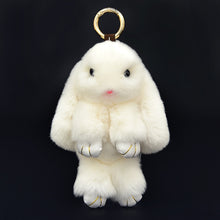 Load image into Gallery viewer, Cute Fluffy Real Rabbit Pompon Bunny Keychain - GoHappyShopin