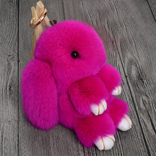 Load image into Gallery viewer, Cute Fluffy Real Rabbit Pompon Bunny Keychain - GoHappyShopin
