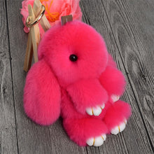 Load image into Gallery viewer, Cute Fluffy Real Rabbit Pompon Bunny Keychain - GoHappyShopin