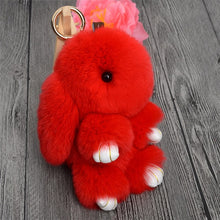 Load image into Gallery viewer, Cute Fluffy Real Rabbit Pompon Bunny Keychain - GoHappyShopin
