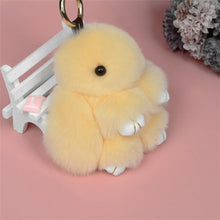 Load image into Gallery viewer, Cute Fluffy Real Rabbit Pompon Bunny Keychain - GoHappyShopin
