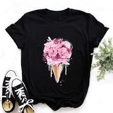 Load image into Gallery viewer, Women Bicycle Vogue Black T Shirt Style Graphic - GoHappyShopin