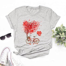Load image into Gallery viewer, Women Bicycle Vogue Black T Shirt Style Graphic - GoHappyShopin