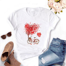 Load image into Gallery viewer, Women Bicycle Vogue Black T Shirt Style Graphic - GoHappyShopin