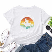 Load image into Gallery viewer, Women's Halloween Witch Print Plus T-Shirt - GoHappyShopin