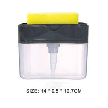 Load image into Gallery viewer, 2 in 1 Scrubbing Liquid Detergent Dispenser with Sponge Kitchen Tool - GoHappyShopin
