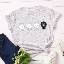 Load image into Gallery viewer, Women Cute Sheep Animal Print T Short - GoHappyShopin