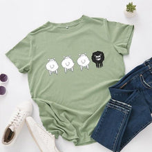 Load image into Gallery viewer, Women Cute Sheep Animal Print T Short - GoHappyShopin