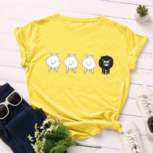 Load image into Gallery viewer, Women Cute Sheep Animal Print T Short - GoHappyShopin