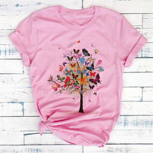 Load image into Gallery viewer, New Fashion Women Clothes Butterfly Tree T Shirt - GoHappyShopin