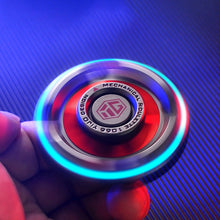 Load image into Gallery viewer, Luminous Circular Hand Spinners Red Alloy Metal Fidget Gyro Spinners - GoHappyShopin