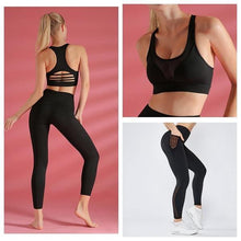 Load image into Gallery viewer, Woman High Waist Leggings Pocket Sports Bra - GoHappyShopin