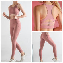 Load image into Gallery viewer, Woman High Waist Leggings Pocket Sports Bra - GoHappyShopin