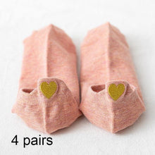 Load image into Gallery viewer, 4 Pairs Women Fashion Cute Heart Sock - GoHappyShopin