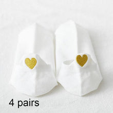 Load image into Gallery viewer, 4 Pairs Women Fashion Cute Heart Sock - GoHappyShopin