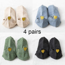 Load image into Gallery viewer, 4 Pairs Women Fashion Cute Heart Sock - GoHappyShopin