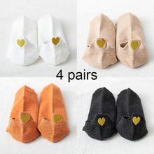 Load image into Gallery viewer, 4 Pairs Women Fashion Cute Heart Sock - GoHappyShopin
