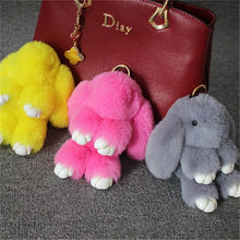 Load image into Gallery viewer, Cute Fluffy Real Rabbit Pompon Bunny Keychain - GoHappyShopin