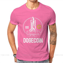Load image into Gallery viewer, Men’s Fashion Dogecoin Cryptocurrency Rocket To The Moon Hipster T-Shirt - GoHappyShopin