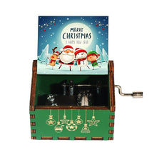 Load image into Gallery viewer, Merry Christmas Wooden Hand Crank Music Box - GoHappyShopin