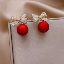 Load image into Gallery viewer, Fashion Crystal Bow Knot Stud Earrings For Women Christmas Jewelry Gifts - GoHappyShopin