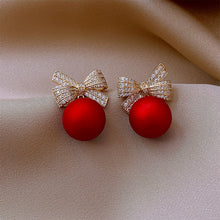 Load image into Gallery viewer, Fashion Crystal Bow Knot Stud Earrings For Women Christmas Jewelry Gifts - GoHappyShopin