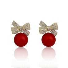 Load image into Gallery viewer, Fashion Crystal Bow Knot Stud Earrings For Women Christmas Jewelry Gifts - GoHappyShopin