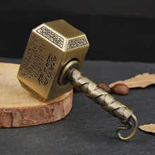 Load image into Gallery viewer, Thors Battle Hammer Fidget Hand Spinner Keychain Toy - Antique Brass - GoHappyShopin