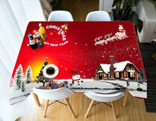 Load image into Gallery viewer, Top Christmas Gifts 3D Red Christmas Tablecloth Dustproof Thicken Cotton Rectangular/Round Design - GoHappyShopin