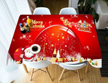 Load image into Gallery viewer, Top Christmas Gifts 3D Red Christmas Tablecloth Dustproof Thicken Cotton Rectangular/Round Design - GoHappyShopin