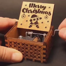 Load and play video in Gallery viewer, Merry Christmas Wooden Hand Crank Music Box
