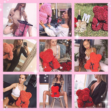Load image into Gallery viewer, Valentine's Day Gifts Teddy Rose Bear Artificial Flower - GoHappyShopin
