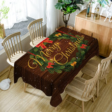 Load image into Gallery viewer, Christmas Tablecloth Green Christmas Tree &amp; Colorful Balls Pattern - GoHappyShopin
