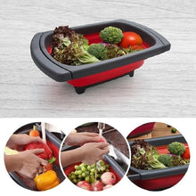 Load image into Gallery viewer, Vegetable Washing Foldable Strainer Basket With Drain Knob - GoHappyShopin
