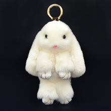 Load image into Gallery viewer, Cute Fluffy Real Rabbit Pompon Bunny Keychain - GoHappyShopin
