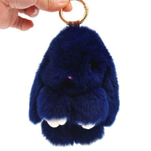 Load image into Gallery viewer, Cute Fluffy Real Rabbit Pompon Bunny Keychain - GoHappyShopin
