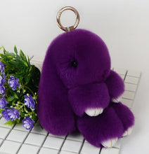 Load image into Gallery viewer, Cute Fluffy Real Rabbit Pompon Bunny Keychain - GoHappyShopin
