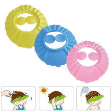 Load image into Gallery viewer, Waterproof Baby Shower Caps Adjustable Shield Ear-Eye Protection - GoHappyShopin
