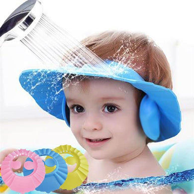 Waterproof Baby Shower Caps Adjustable Shield Ear-Eye Protection - GoHappyShopin
