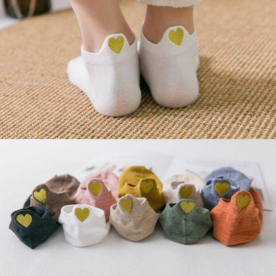 5Pairs Women Cute Heart Casual Funny Sock Fashion Socks - GoHappyShopin