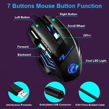 Load image into Gallery viewer, Wired Gaming Mouse 7 Button LED 5500 DPI USB With Backlight For PC Laptop - GoHappyShopin

