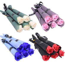 Load image into Gallery viewer, Valentine's Day Door Gift for Business 5pcs/lot Soap Fake Rose Artificial Flower Sets - GoHappyShopin
