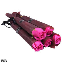 Load image into Gallery viewer, Valentine's Day Door Gift for Business 5pcs/lot Soap Fake Rose Artificial Flower Sets - GoHappyShopin
