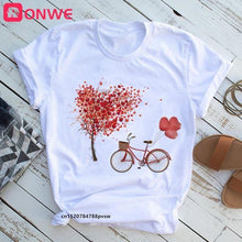 Load image into Gallery viewer, Women Bicycle Vogue Black T Shirt Style Graphic - GoHappyShopin
