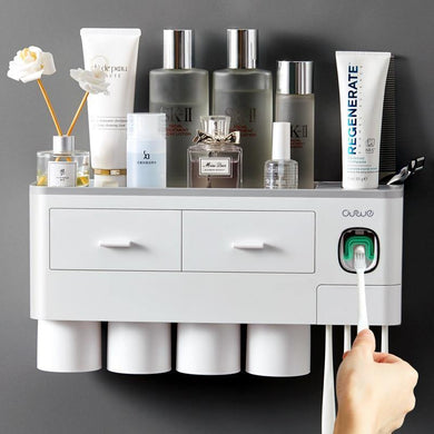 Automatic Toothpaste Dispenser With Magnetic Cup - GoHappyShopin