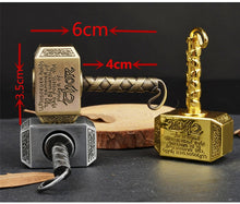 Load image into Gallery viewer, Thors Battle Hammer Fidget Hand Spinner Keychain Toy - Antique Brass - GoHappyShopin
