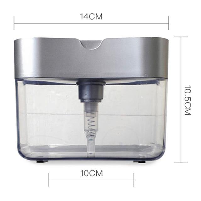 2 in 1 Scrubbing Liquid Detergent Dispenser with Sponge Kitchen Tool - GoHappyShopin