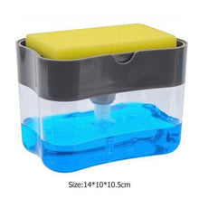 Load image into Gallery viewer, 2 in 1 Scrubbing Liquid Detergent Dispenser with Sponge Kitchen Tool - GoHappyShopin
